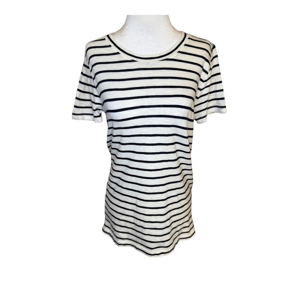 NWOT J. Crew‎ Women’s XS Navy & White Striped girlfriend crewneck tee